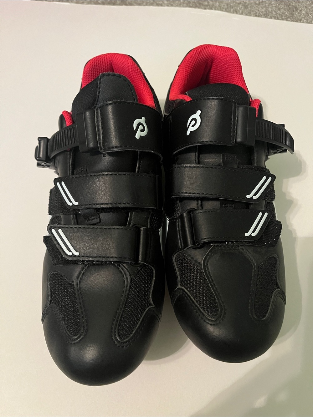 Peloton Women’s Black and Red Cycling Shoes with Secure Straps